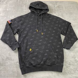 Here To Work American Roughneck HWMF Black Heavyweight Hoodie Men’s Medium